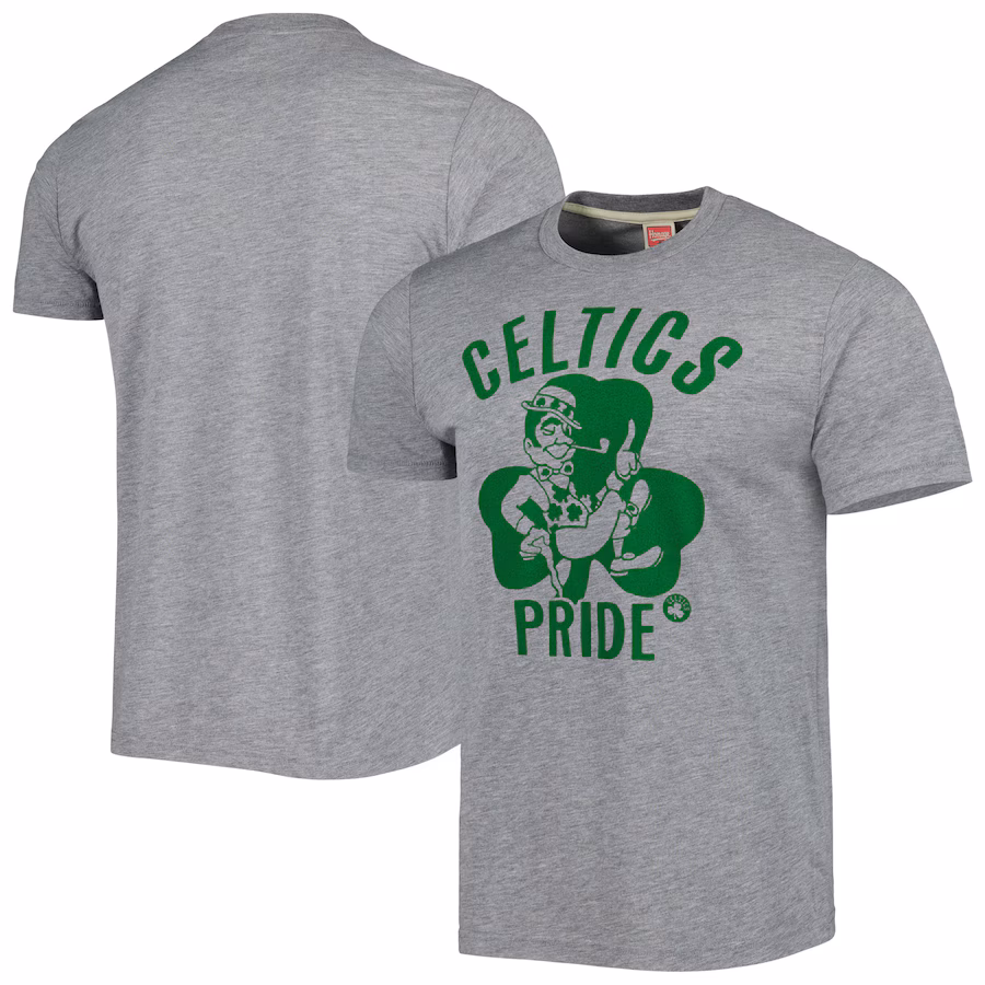 Unisex Boston Celtics Homage Heather Gray Hometown Hyper Local Tri-Blend T-Shirt - SUjersey01
