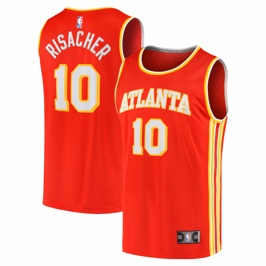 Men's Atlanta Hawks Zaccharie Risacher Fanatics Red 2024 NBA Draft Fast Break Player Jersey - Icon Edition - SUjersey01
