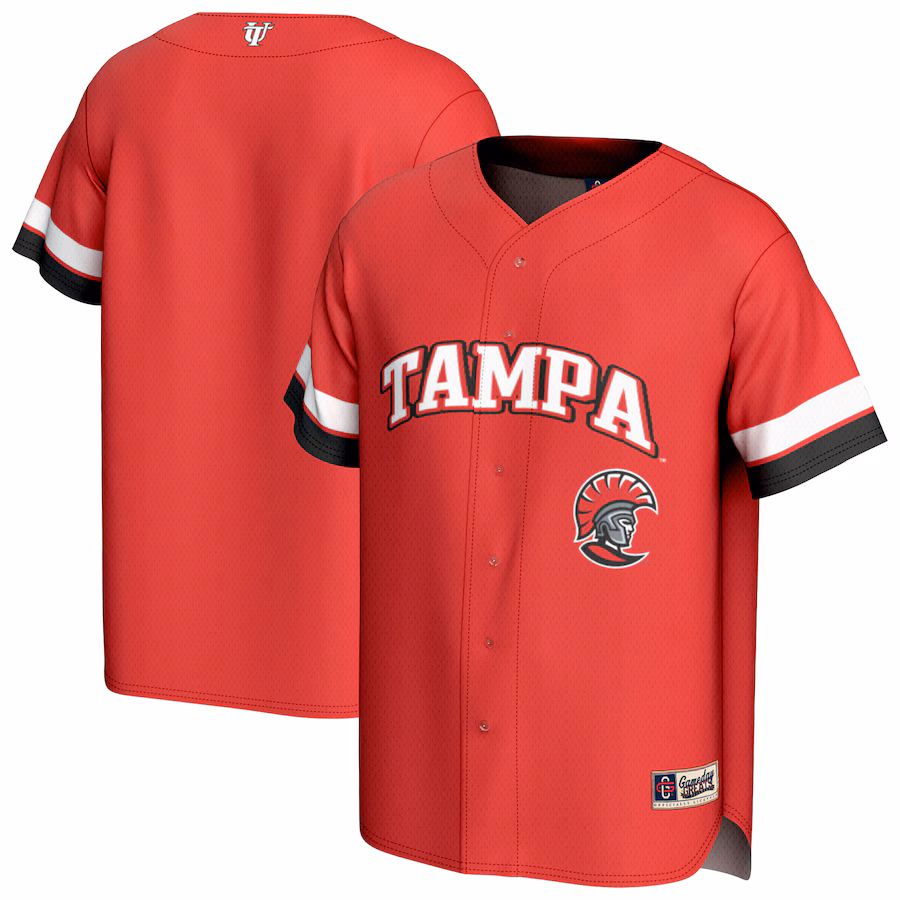 Men's GameDay Greats Red Tampa Spartans Spirit Baseball Jersey - SUjersey01