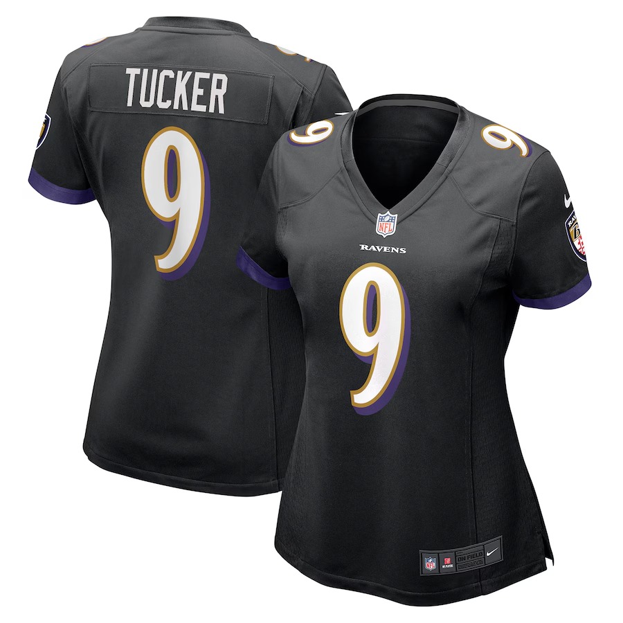 Women's Baltimore Ravens Justin Tucker Nike Black Game Jersey - SUjersey01