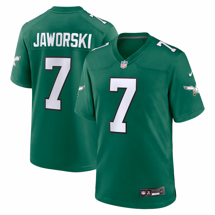 Men's Philadelphia Eagles Ron Jaworski Nike Kelly Green Retired Player Alternate Game Jersey - SUjersey01
