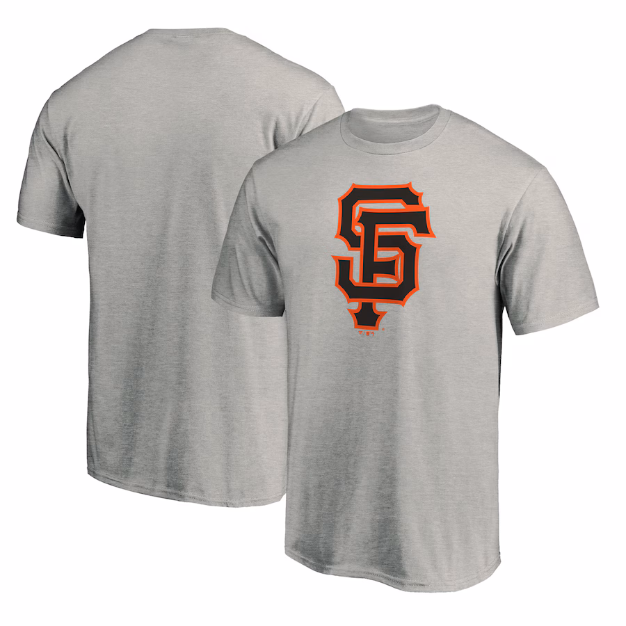 Men's San Francisco Giants Heathered Gray Official Team Logo T-Shirt - SUjersey01