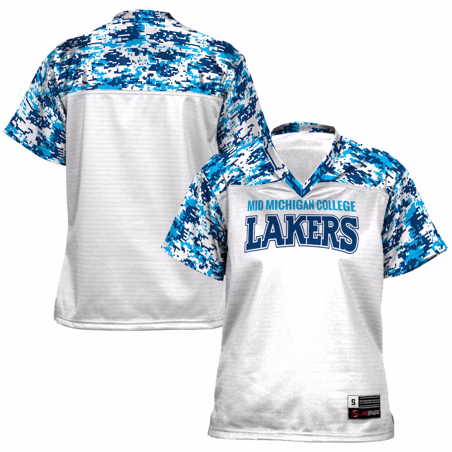 Mid Michigan College GameDay Greats Women's Football Jersey - White - SUjersey01