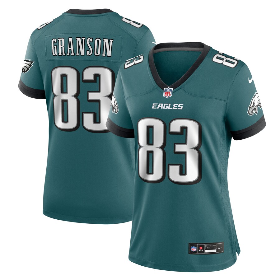 Women's Philadelphia Eagles Kylen Granson Nike Midnight Green Team Game Jersey - SUjersey01