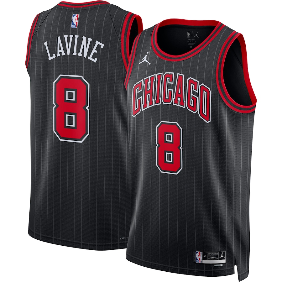 Unisex Chicago Bulls Zach LaVine Jordan Brand Black Swingman Jersey - Statement Edition - SUjersey01