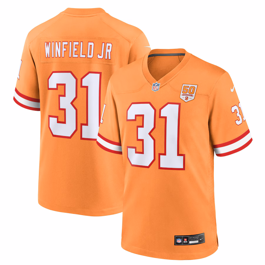 Men's Tampa Bay Buccaneers Antoine Winfield Jr. Nike Creamsicle 50th Season Game Jersey - SUjersey01