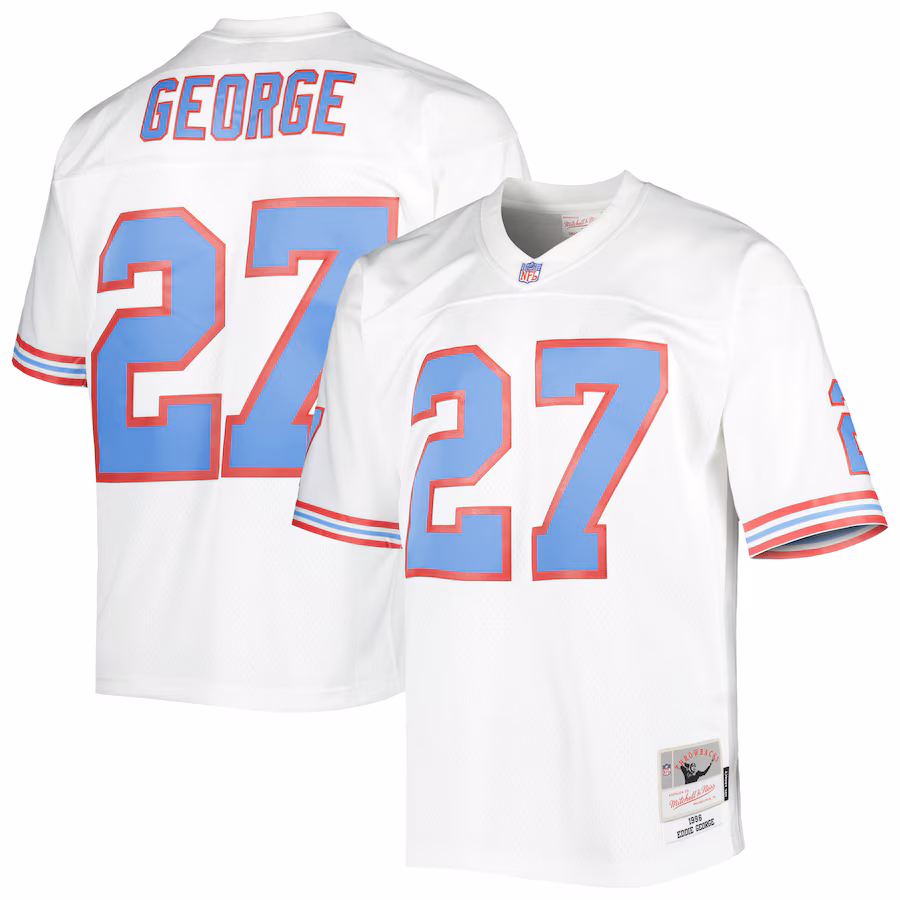 Men's Houston Oilers Eddie George Mitchell & Ness White Legacy Replica Jersey - SUjersey01
