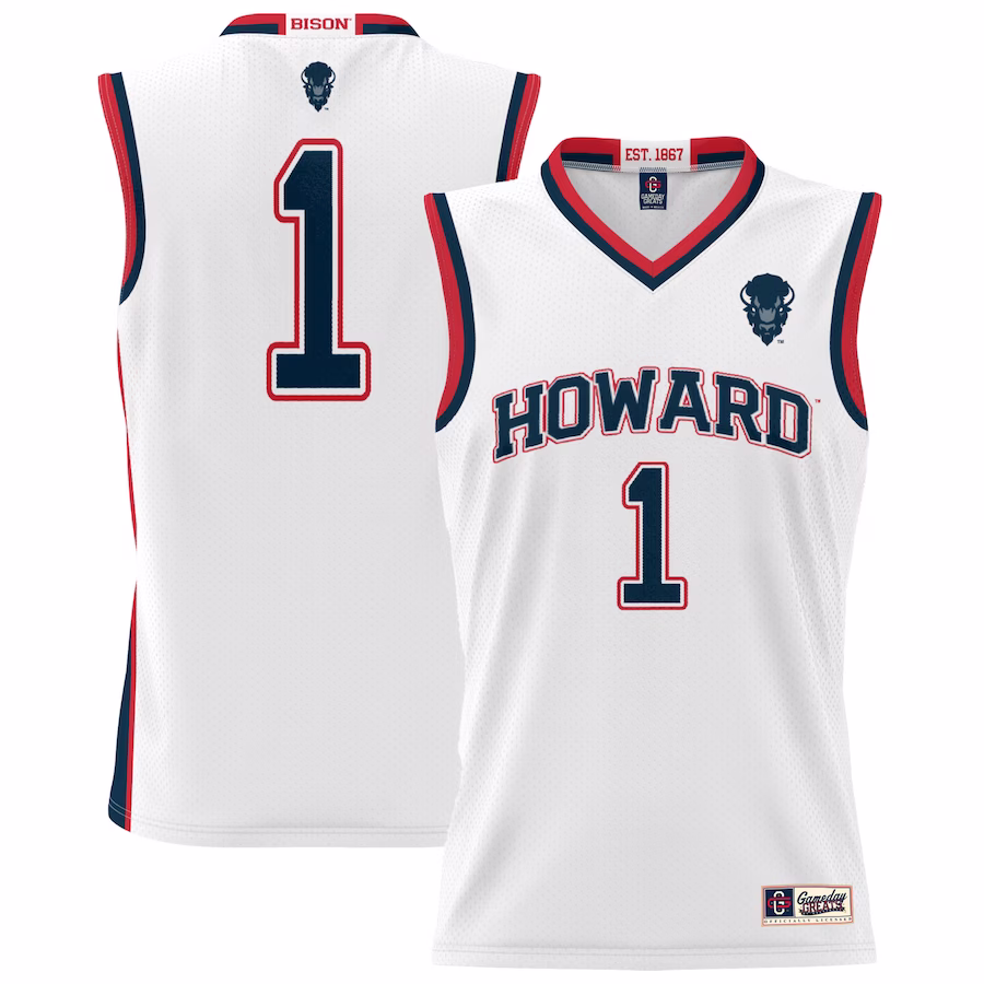 #1 Howard Bison GameDay Greats Youth Lightweight Basketball Jersey - White - SUjersey01