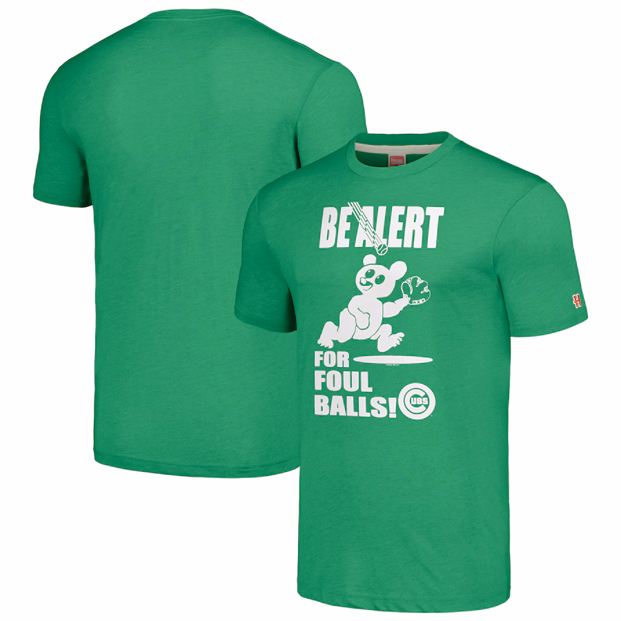 Men's Chicago Cubs Homage Green Hyper Local Tri-Blend T-Shirt - SUjersey01