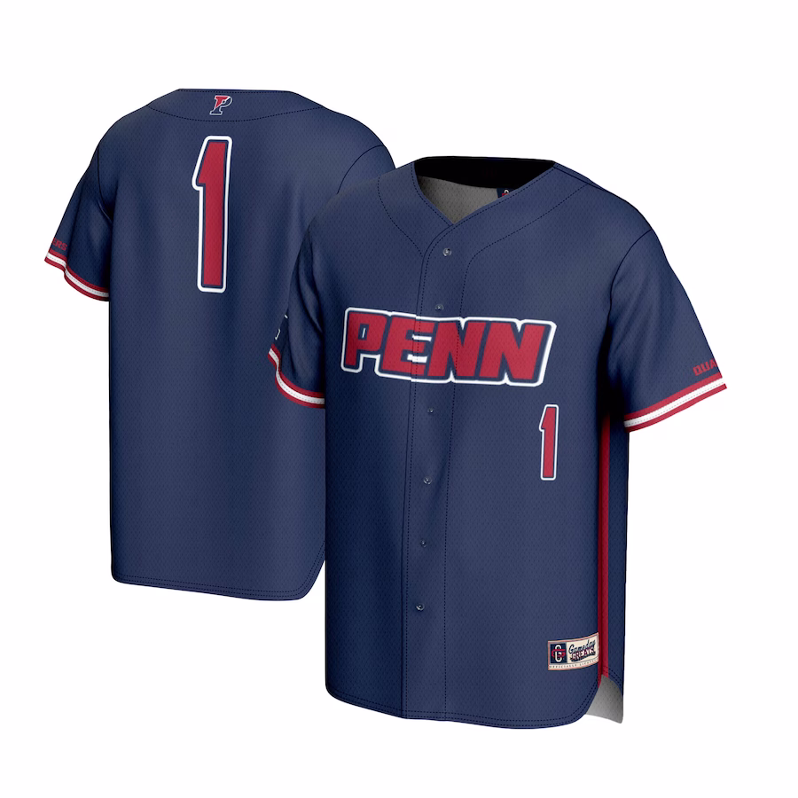 #1 Pennsylvania Quakers GameDay Greats Youth Lightweight Baseball Jersey - Navy - SUjersey01