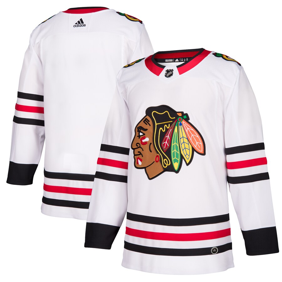 Men's Chicago Blackhawks adidas White Away Authentic Blank Jersey - SUjersey01