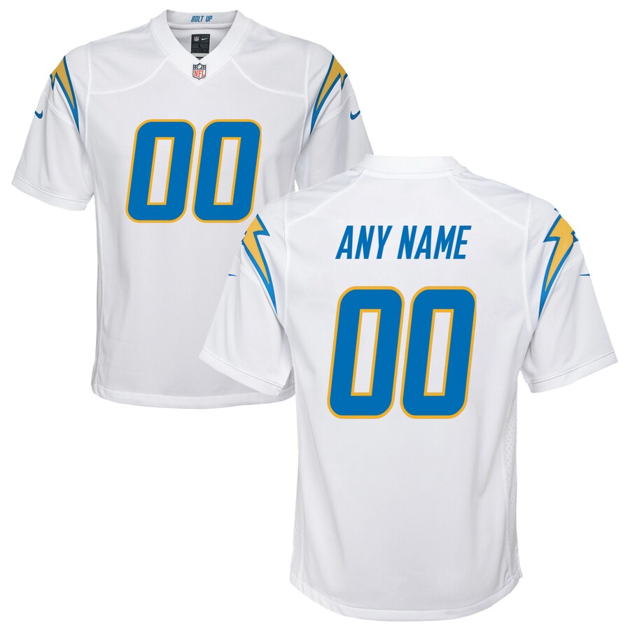 Youth Los Angeles Chargers Nike White Custom Game Jersey - SUjersey01