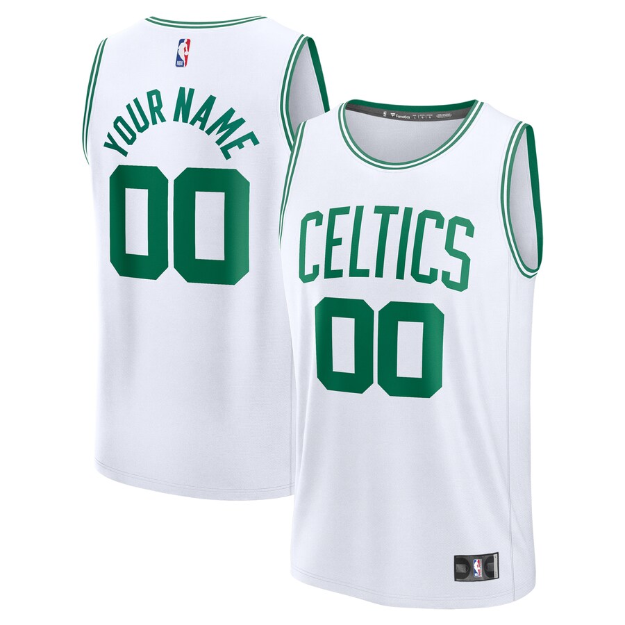 Youth Boston Celtics Fanatics White Fast Break Custom Jersey - Association Edition - SUjersey01