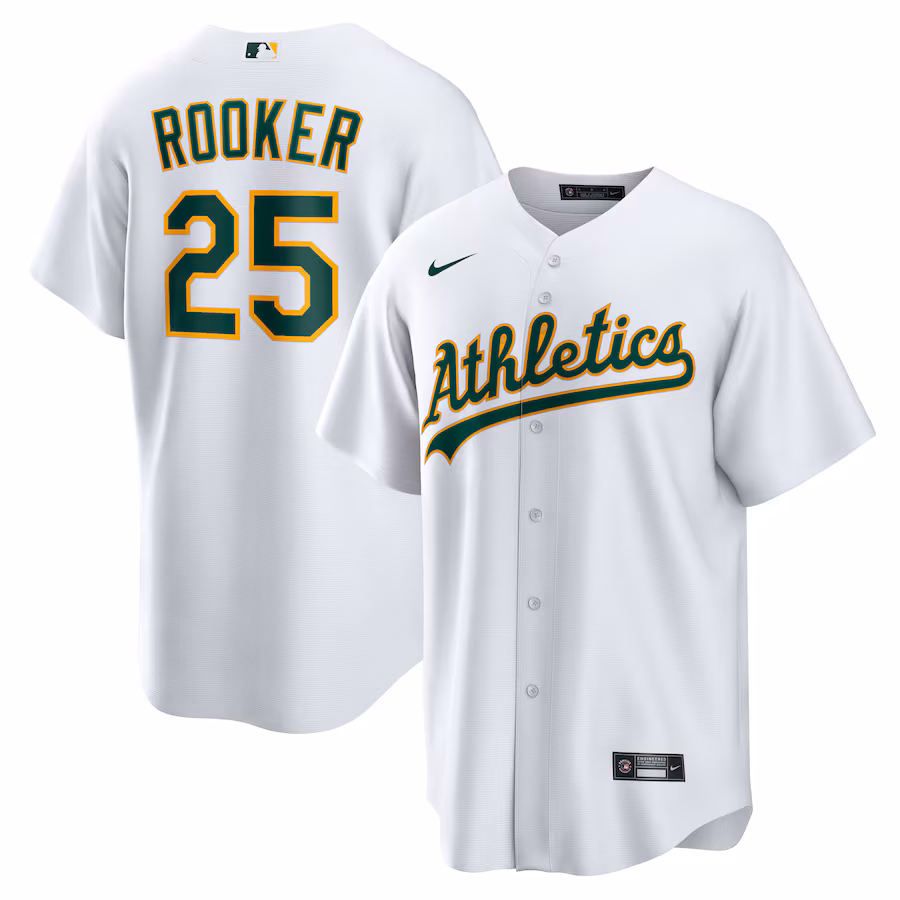 Men's Oakland Athletics Brent Rooker Nike White Home Replica Jersey - SUjersey01