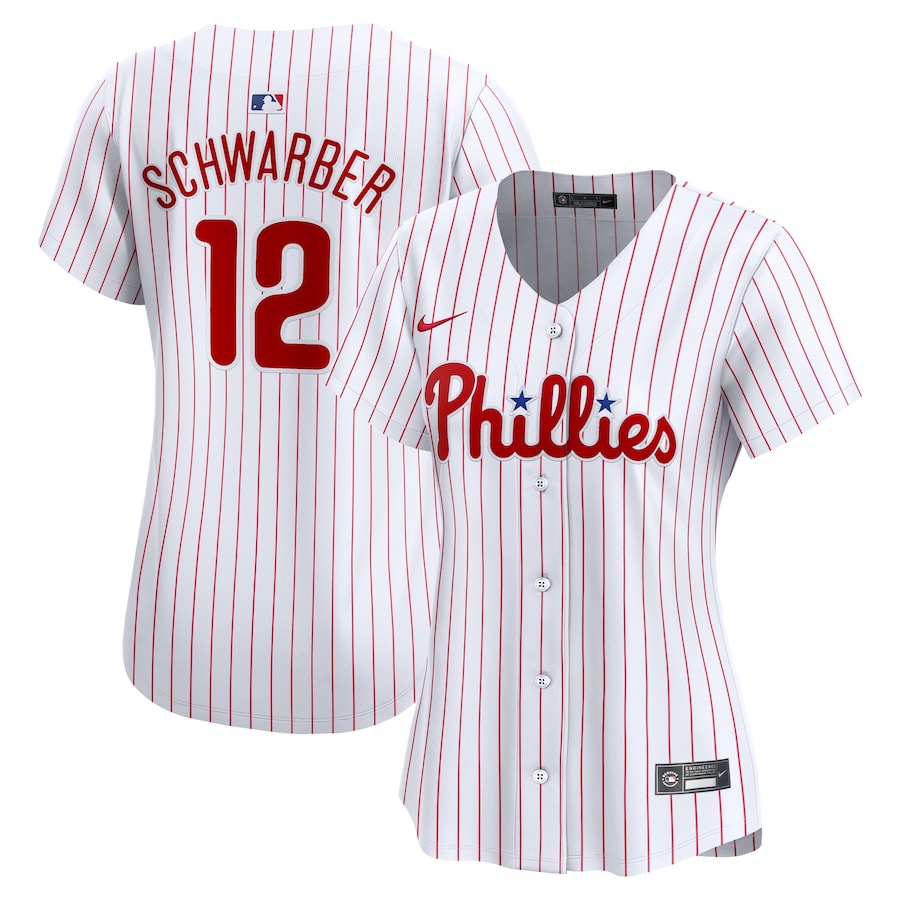 Women's Philadelphia Phillies Kyle Schwarber Nike White Home Limited Player Jersey - SUjersey01