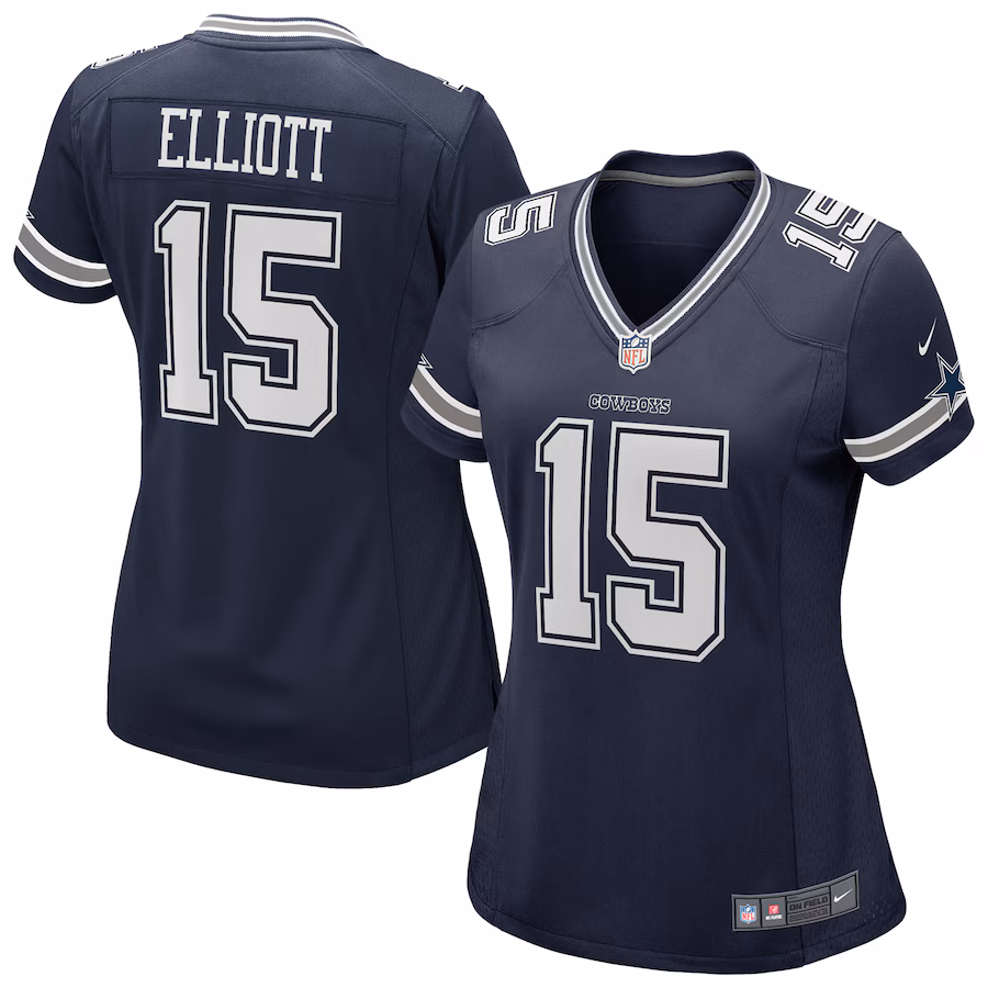 Women's Dallas Cowboys Ezekiel Elliott Nike Navy Game Jersey - SUjersey01
