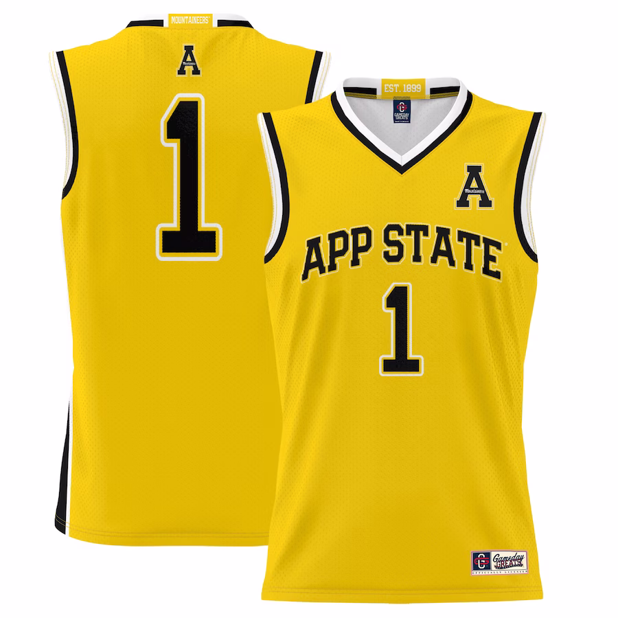 #1  Appalachian State Mountaineers GameDay Greats  Lightweight Basketball Jersey - Gold - SUjersey01