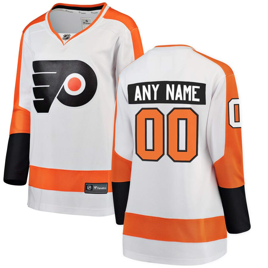 Women's Philadelphia Flyers Fanatics Branded White Away Breakaway Custom Jersey - SUjersey01