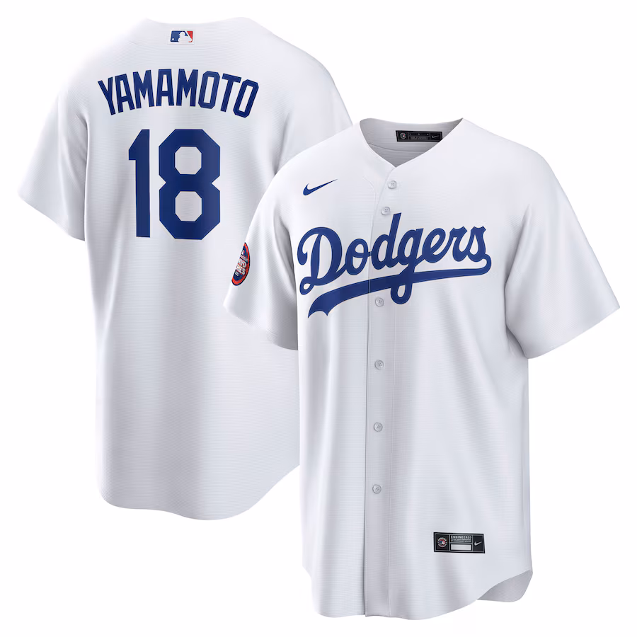 Men's Los Angeles Dodgers Yoshinobu Yamamoto Nike White 2025 MLB World Tour: Tokyo Series Home Replica Player Jersey - SUjersey01