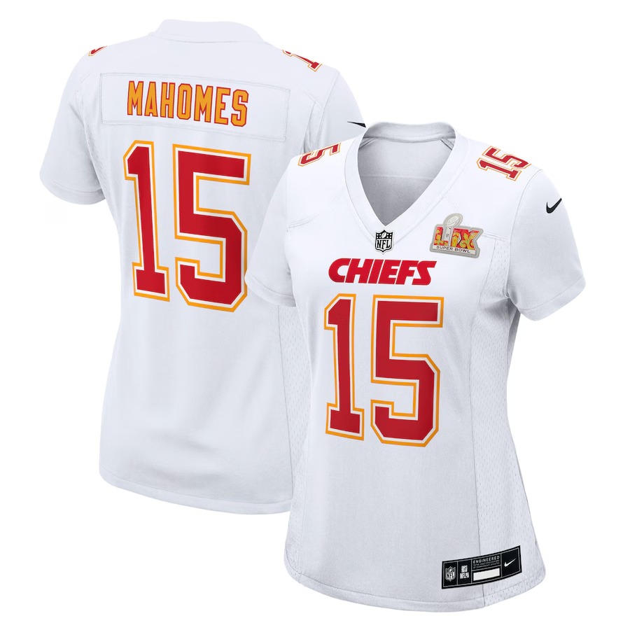 Women's Kansas City Chiefs Patrick Mahomes Nike Tundra White Super Bowl LIX Fashion Game Jersey - SUjersey01