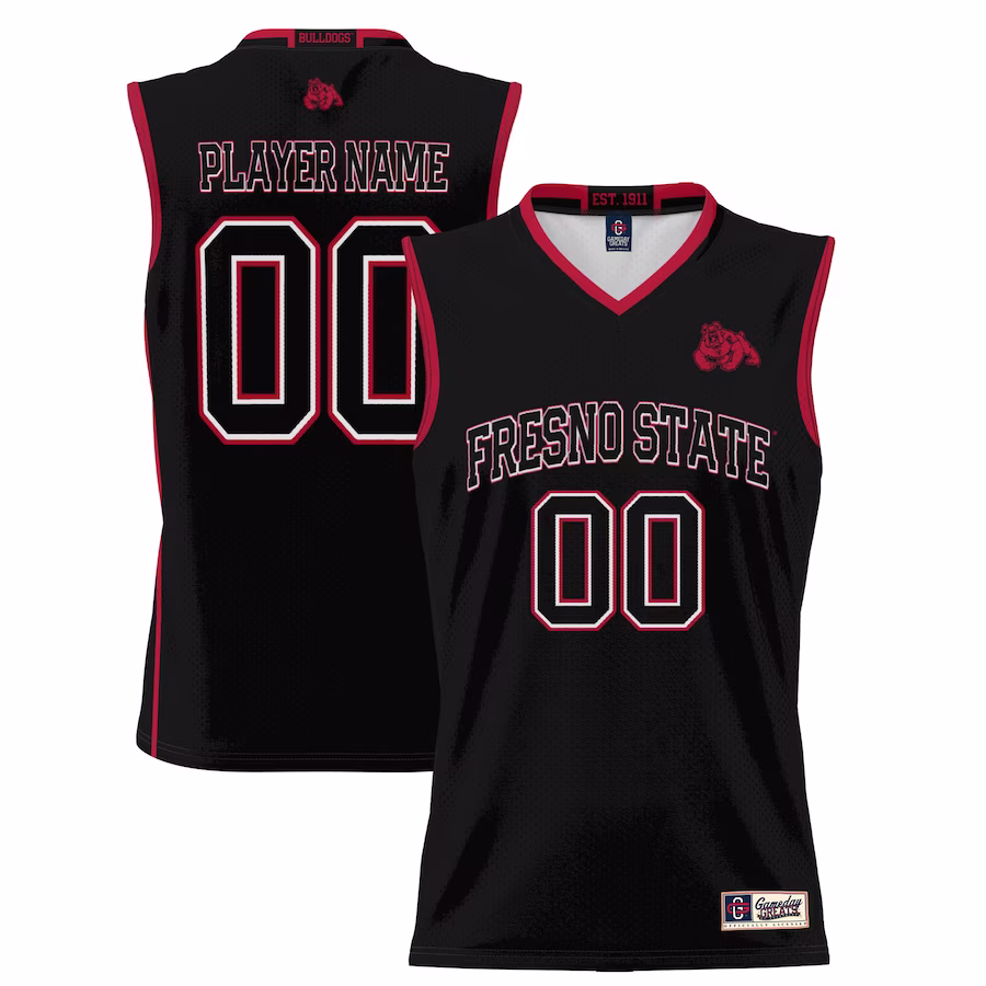 Fresno State Bulldogs GameDay Greats Unisex  Lightweight NIL Pick-A-Player Basketball Jersey - Black - SUjersey01