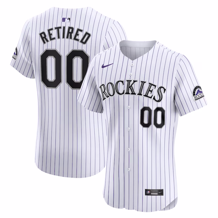 Men's Colorado Rockies Nike White Home Elite Pick-A-Player Retired Roster Jersey - SUjersey01