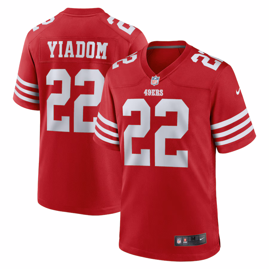 Men's San Francisco 49ers Isaac Yiadom Nike  Scarlet Team Game Jersey - SUjersey01