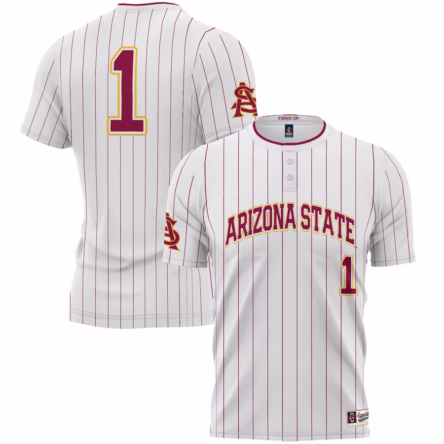 #1 Arizona State Sun Devils GameDay Greats Lightweight Softball Jersey - White - SUjersey01