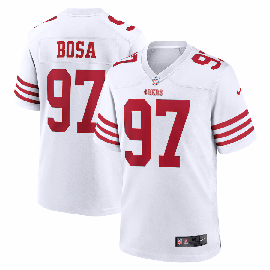Men's San Francisco 49ers Nick Bosa Nike White Team Game Jersey - SUjersey01