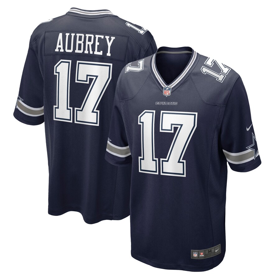Men's Dallas Cowboys Brandon Aubrey Nike Navy Team Game Jersey - SUjersey01