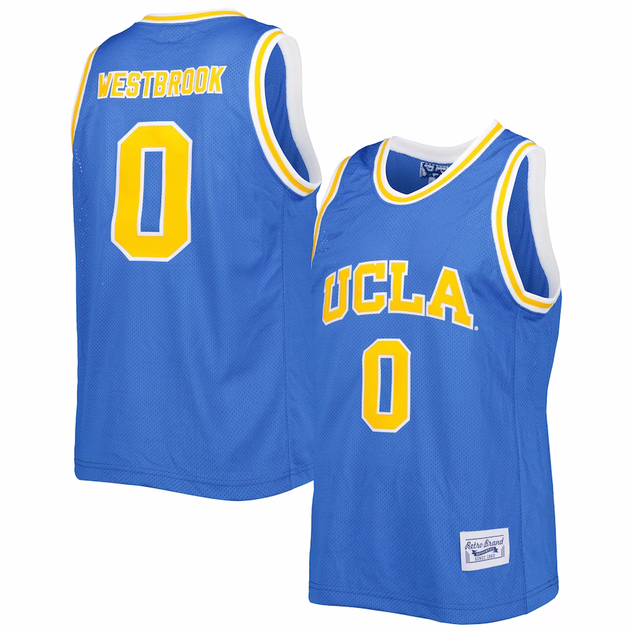 Russell Westbrook UCLA Bruins Original Retro Brand Alumni Basketball Jersey - Blue - SUjersey01