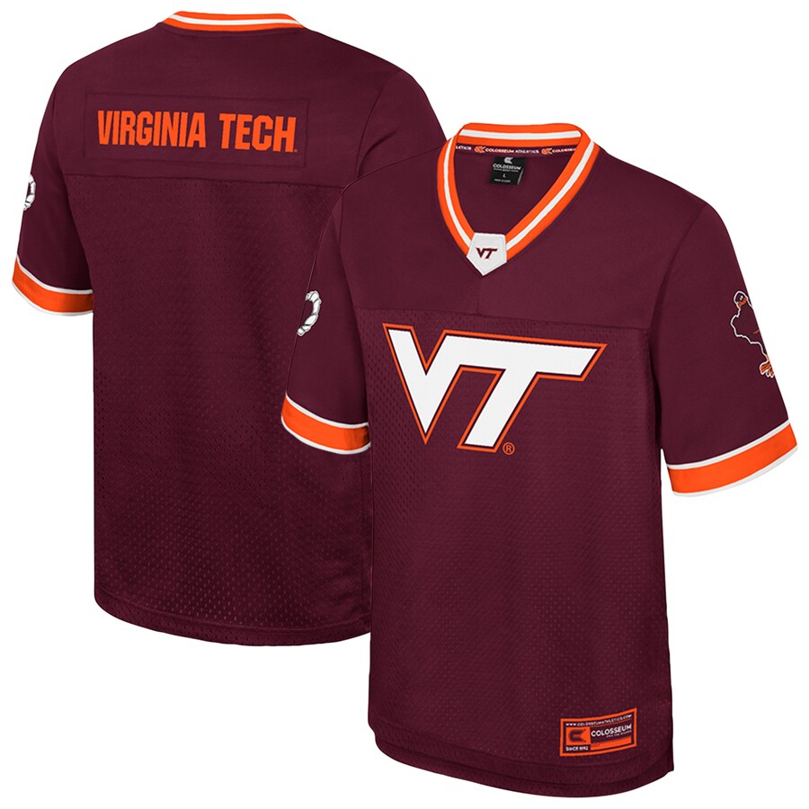 Men's Colosseum  Maroon Virginia Tech Hokies Nothing But The Hits Football Jersey - SUjersey01