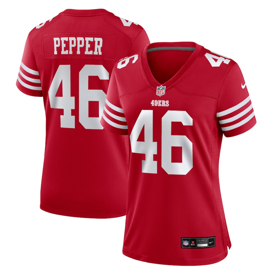 Women's San Francisco 49ers Taybor Pepper Nike Scarlet Team Game Jersey - SUjersey01