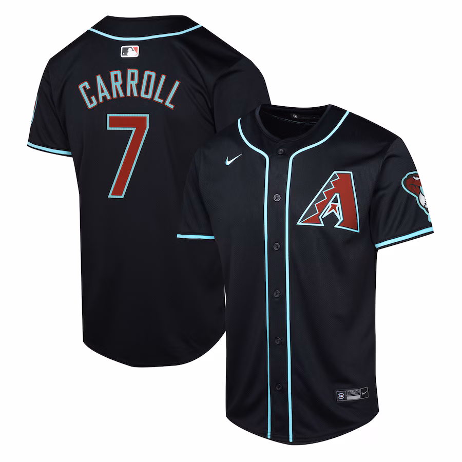 Youth Arizona Diamondbacks Corbin Carroll Nike Black Alternate Limited Player Jersey - SUjersey01