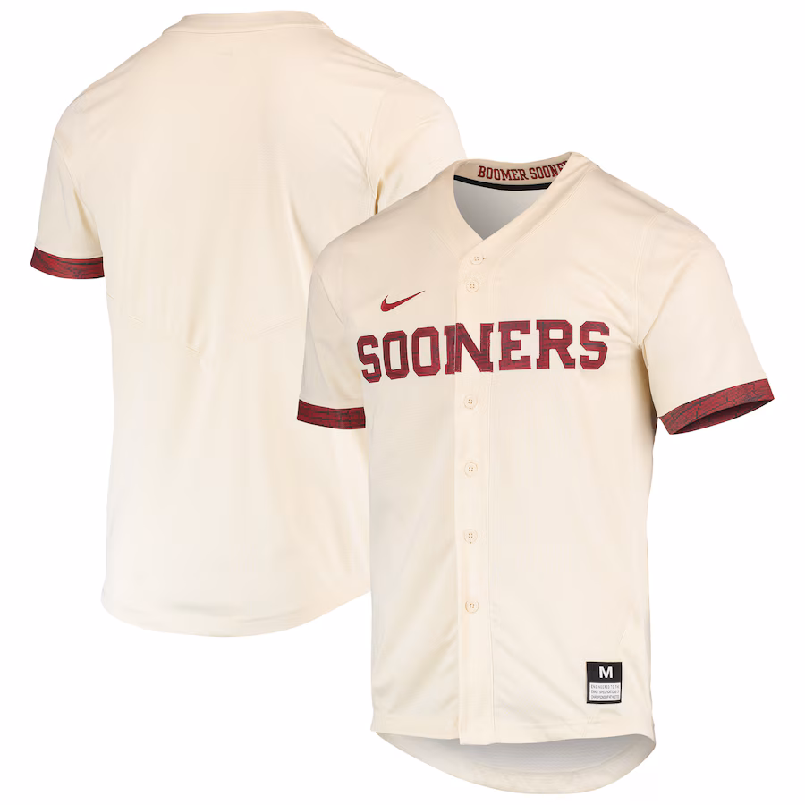 Men's Nike Natural Oklahoma Sooners Replica Baseball Jersey - SUjersey01