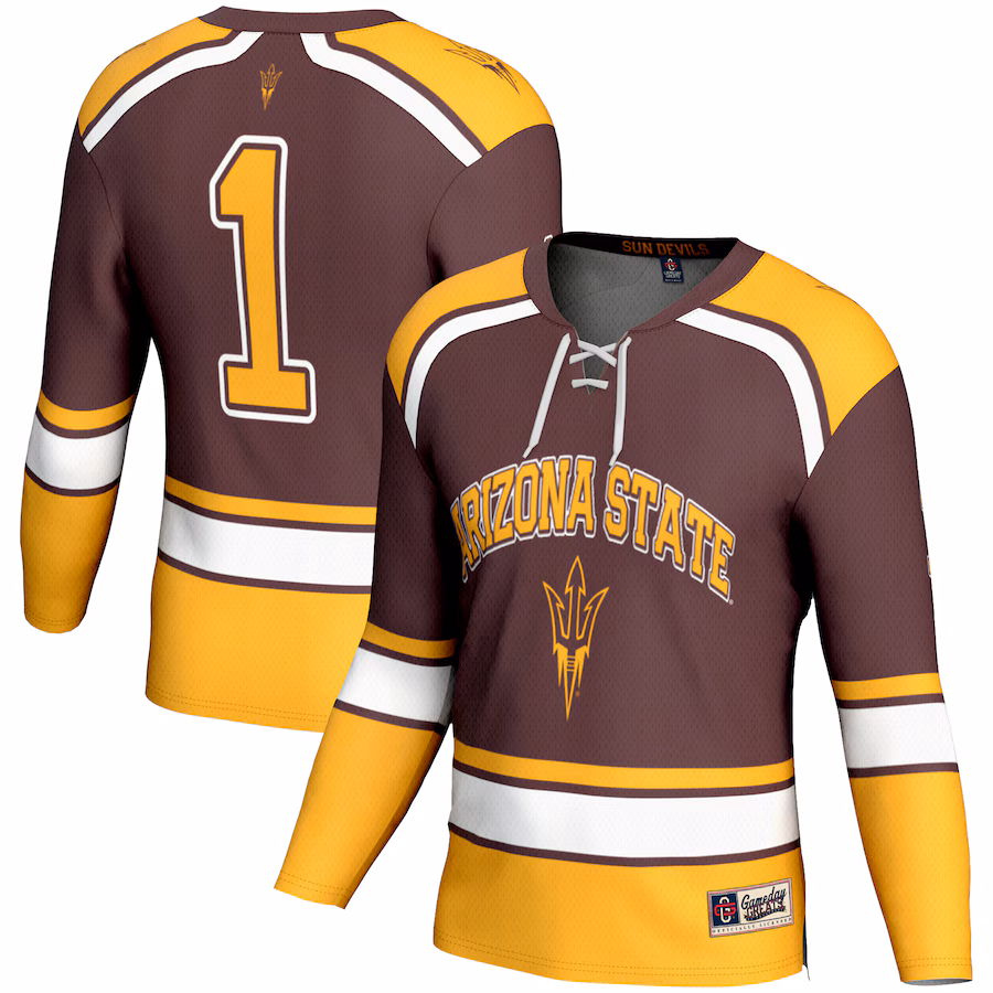 Men's GameDay Greats #1 Maroon Arizona State Sun Devils Men's Ice Hockey Fashion Jersey - SUjersey01