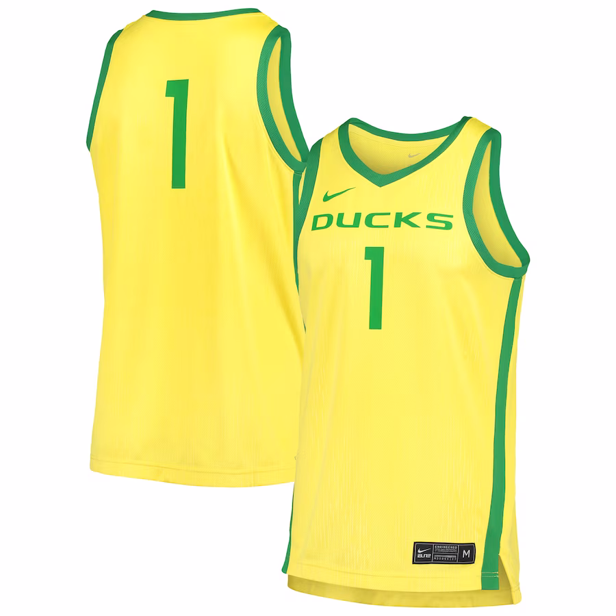 Oregon Ducks Nike Replica Basketball Jersey - Yellow - SUjersey01