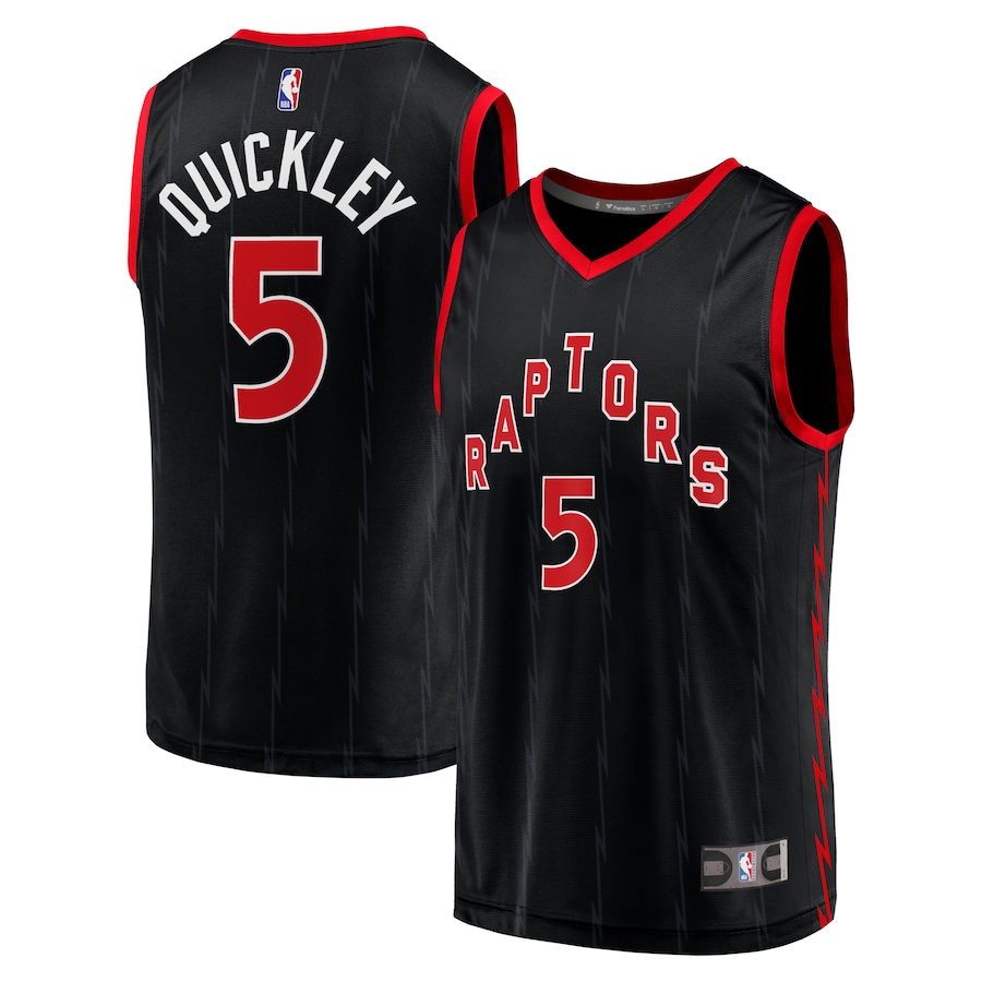 Men's Toronto Raptors Immanuel Quickley Fanatics Black Fast Break Player Jersey - Statement Edition - SUjersey01