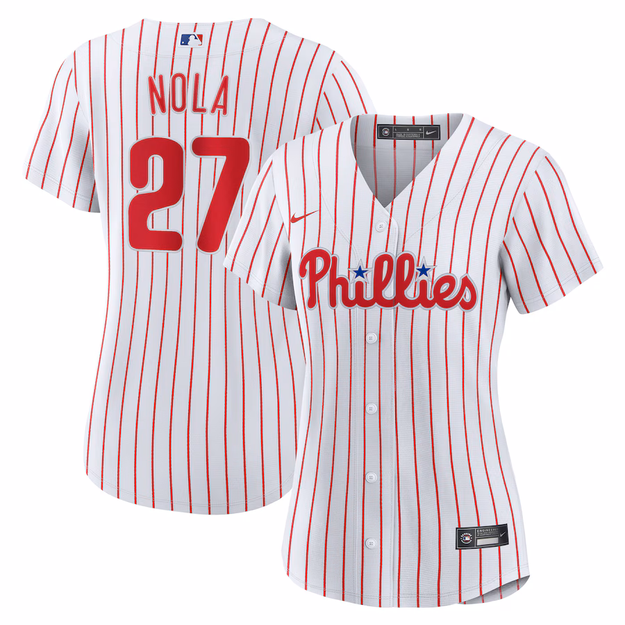 Women's Philadelphia Phillies Aaron Nola Nike White Home Replica Jersey - SUjersey01