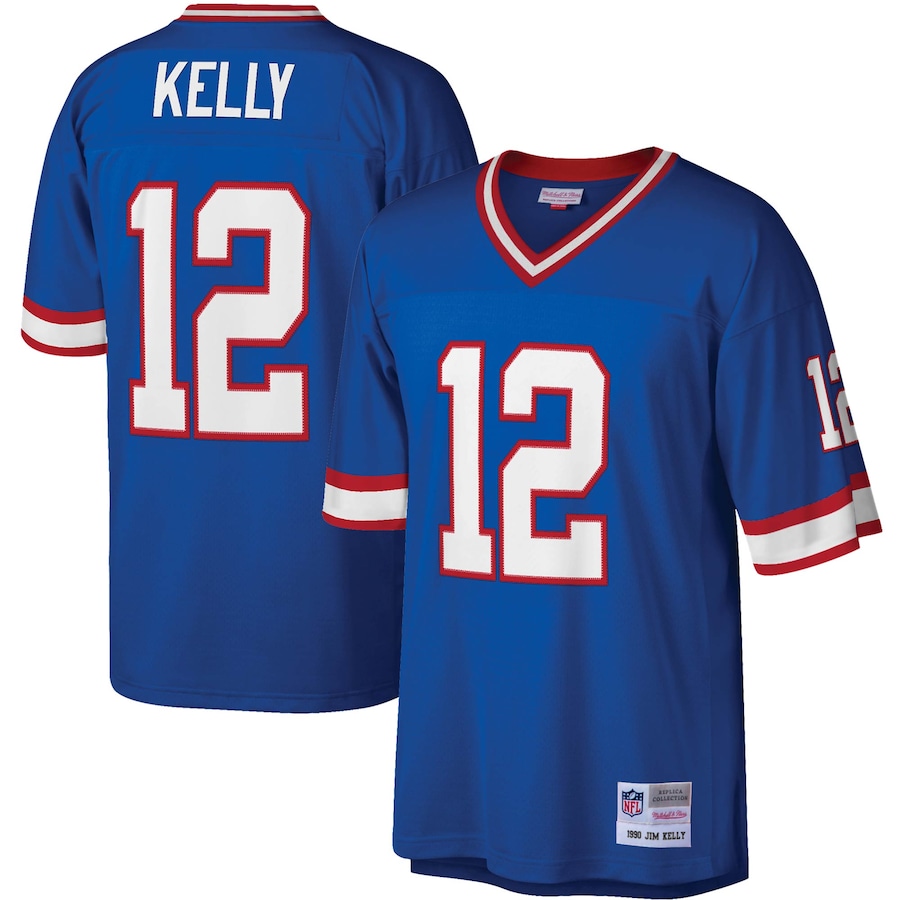 Men's Buffalo Bills Jim Kelly Mitchell & Ness Royal Legacy Replica Jersey - SUjersey01
