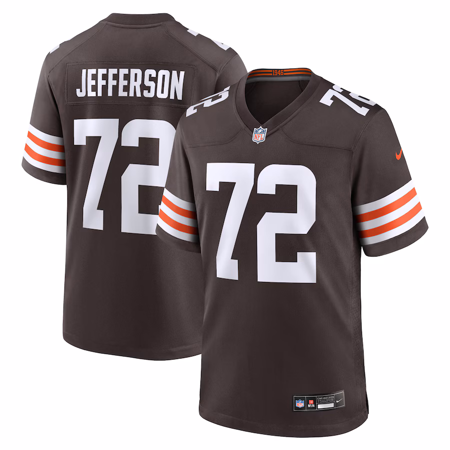 Men's Cleveland Browns Quinton Jefferson Nike Brown Team Game Jersey - SUjersey01