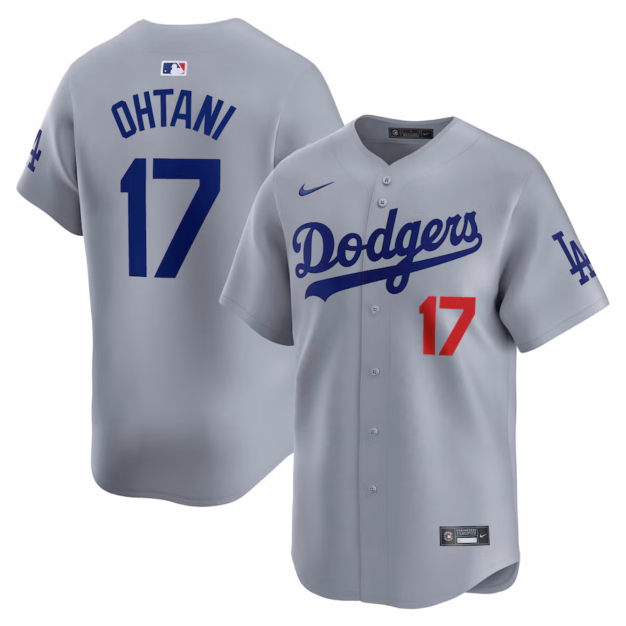 Men's Los Angeles Dodgers Shohei Ohtani Nike Gray Away Limited Player Jersey - SUjersey01