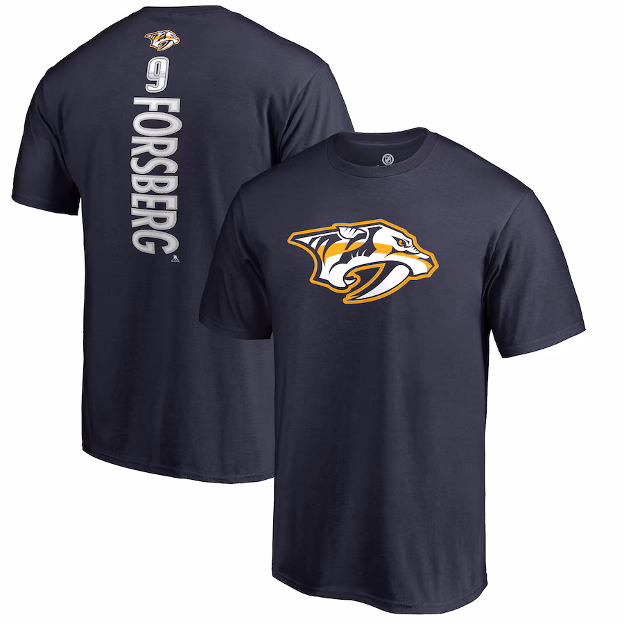 Men's Nashville Predators Filip Forsberg Navy Backer T-Shirt - SUjersey01