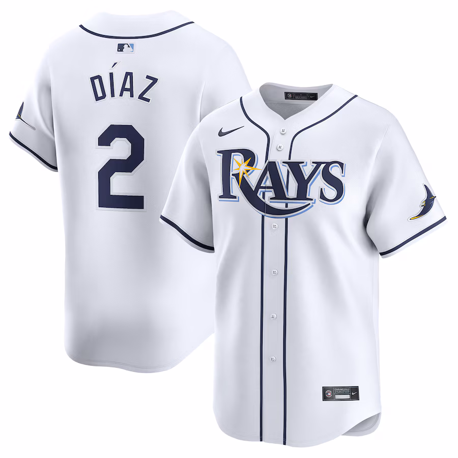 Youth Tampa Bay Rays Yandy Díaz Nike White Home Limited Player Jersey - SUjersey01