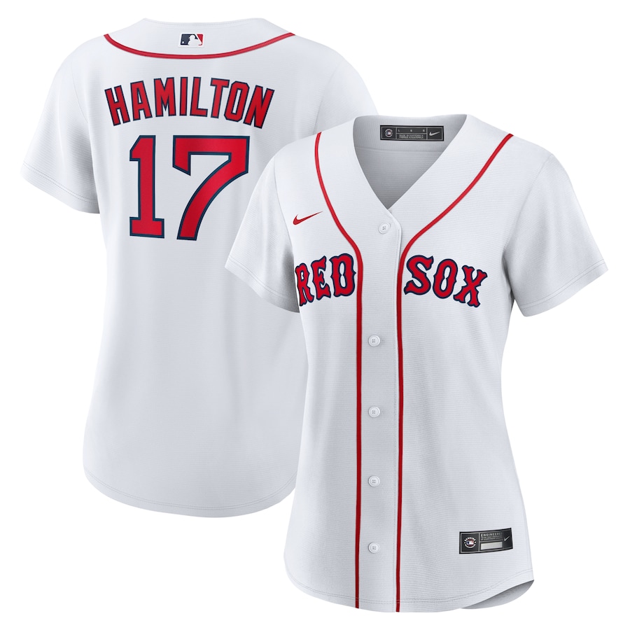 Women's Boston Red Sox David Hamilton Nike White Home Replica Jersey - SUjersey01
