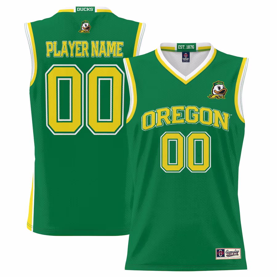 Oregon Ducks GameDay Greats Youth NIL Pick-A-Player Lightweight Basketball Jersey - Green - SUjersey01