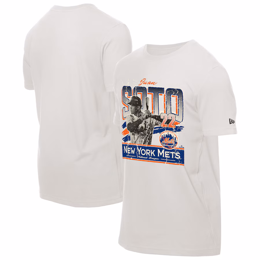 Men's New York Mets Juan Soto New Era Cream Batter Up T-Shirt - SUjersey01