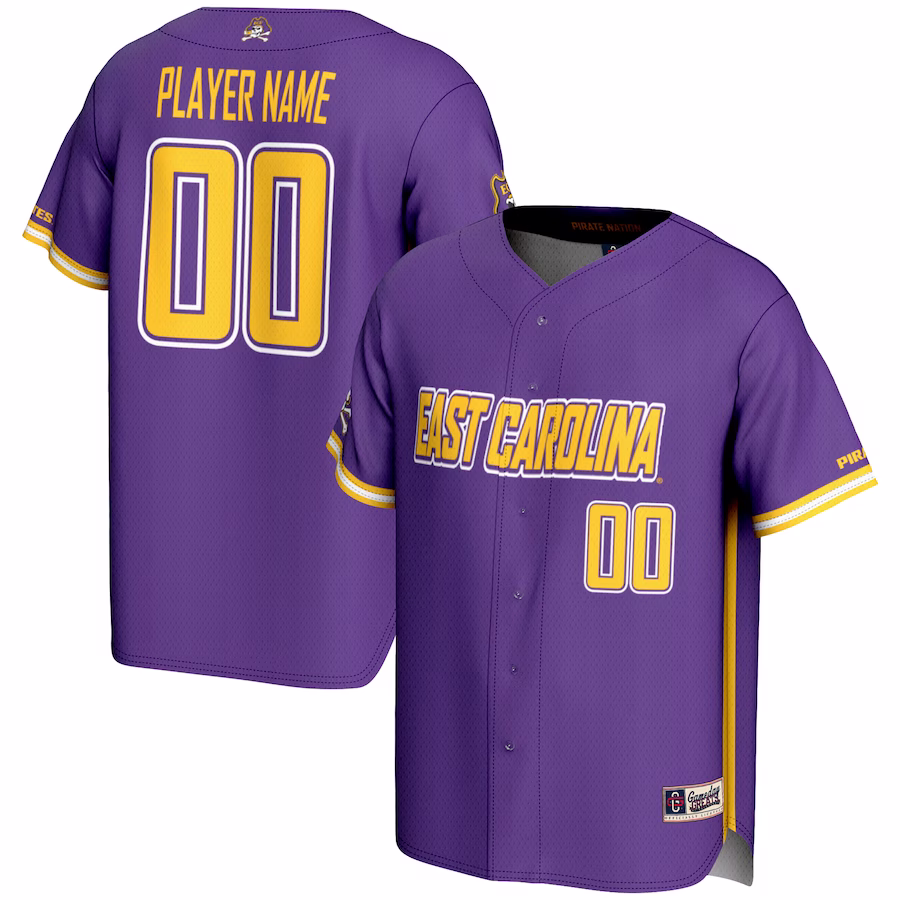 ECU Pirates GameDay Greats Youth NIL Pick-A-Player Lightweight Baseball Jersey - Purple - SUjersey01