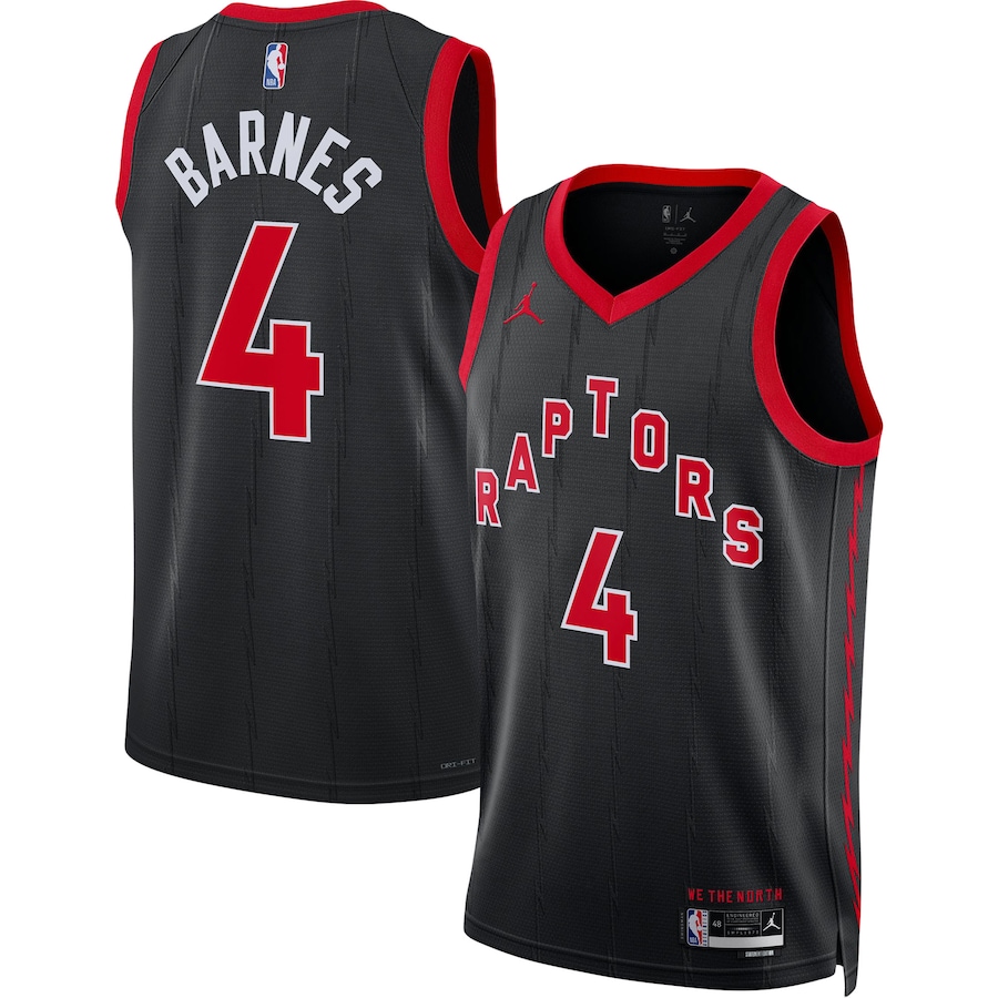 Unisex Toronto Raptors Scottie Barnes Jordan Brand Black Swingman Jersey - Statement Edition - SUjersey01