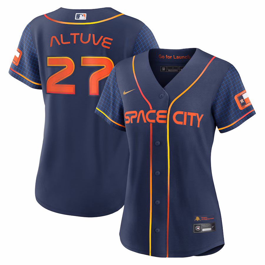 Women's Houston Astros Jose Altuve Nike Navy City Connect Replica Player Jersey - SUjersey01
